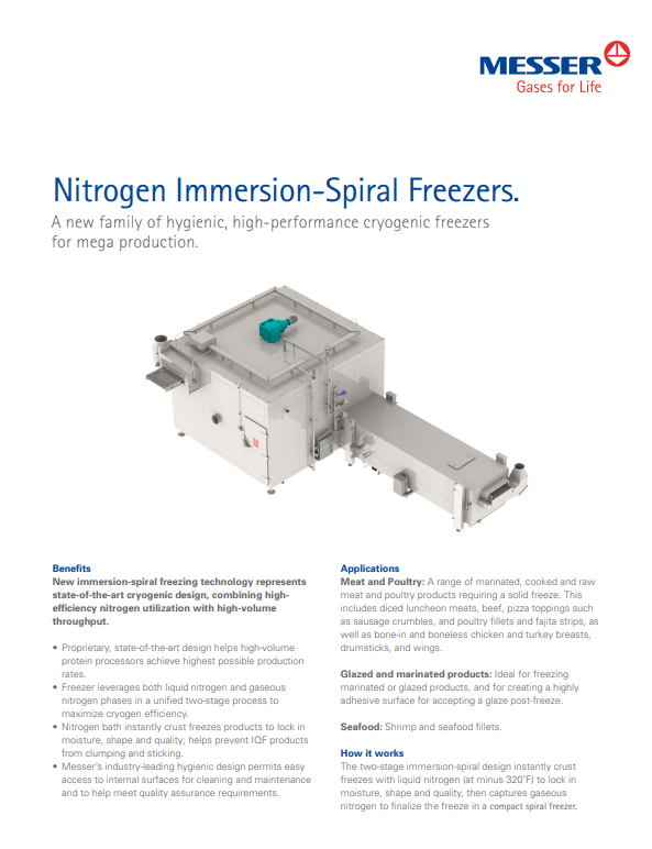 Nitrogen Immersion-Spiral Freezers